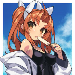 This is a pixiv picture whose title is 陽炎.