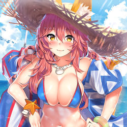 This is a pixiv picture whose title is 玉藻の前 水着13.