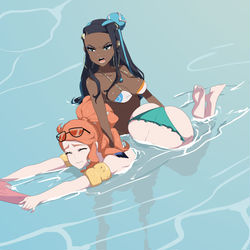 This is a pixiv picture whose title is 泳ぐことを学ぶ!.