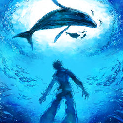 This is a pixiv picture whose title is 海の幽霊.