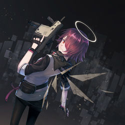 This is a pixiv picture whose title is Exusiai.