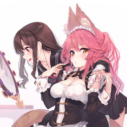 This is a pixiv picture whose title is 玉藻と白野.
