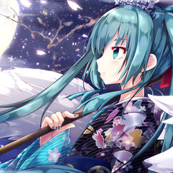 This is a pixiv picture whose title is 朧月夜.