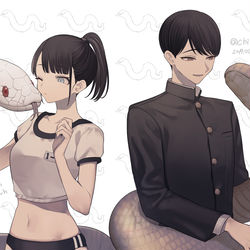 This is a pixiv picture whose title is 蛇ちゃんコラボ.