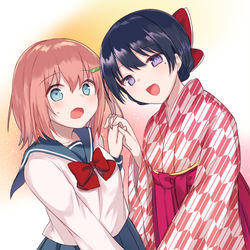 This is a pixiv picture whose title is 紡ぐ乙女と大正の月.