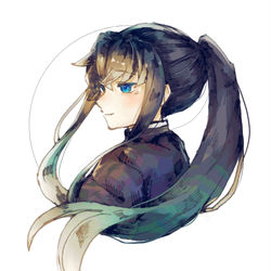 This is a pixiv picture whose title is ポニテ無一郎.