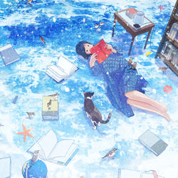 This is a pixiv picture whose title is 海岸文庫ちどり通信.