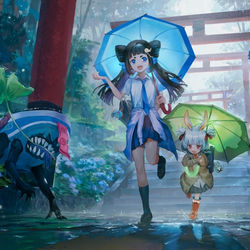 This is a pixiv picture whose title is 雨街道.