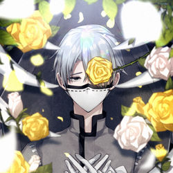 This is a pixiv picture whose title is 黄薔薇の骸.