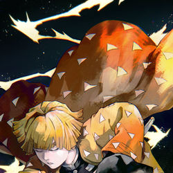 This is a pixiv picture whose title is 我妻善逸.
