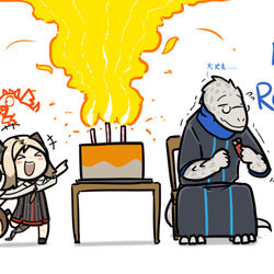 This is a pixiv picture whose title is Happy birthday ~ Ifrit & Rangers.