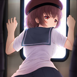 This is a pixiv picture whose title is 電車の中.