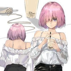 This is a pixiv picture whose title is タピオカチャレンジマシュ.