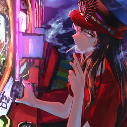 This is a pixiv picture whose title is パチスロ喫煙ノッブ.