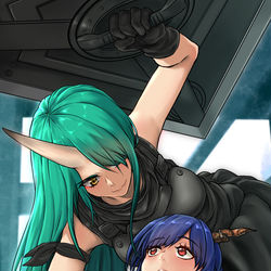 This is a pixiv picture whose title is 星熊&陈「チェン」.