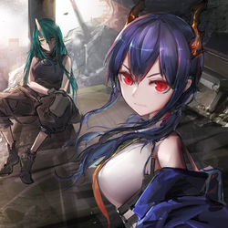 This is a pixiv picture whose title is 星熊&陈sir.