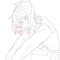 This is a pixiv picture whose title is 線画.