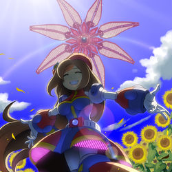 This is a pixiv picture whose title is 夏空ファイナルウェポン.