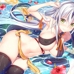 This is a pixiv picture whose title is 水浴び景虎.