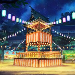 This is a pixiv picture whose title is ［仕事絵］花吹雪_祭り.