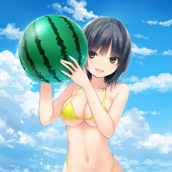 This is a pixiv picture whose title is 青山さんと海水浴2019.