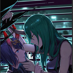 This is a pixiv picture whose title is 星熊x酒吞.