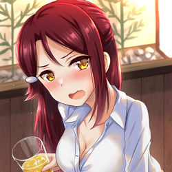 This is a pixiv picture whose title is 会社の桜内先輩と飲み…🌸🍺.