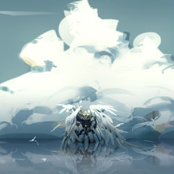 This is a pixiv picture whose title is 「羽栖」.