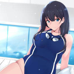 This is a pixiv picture whose title is 競泳立花.