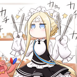This is a pixiv picture whose title is アビゲイルちゃん　VS　パン屋のトング.