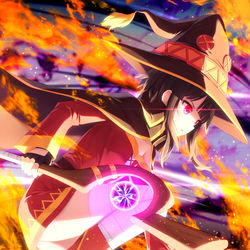 This is a pixiv picture whose title is 詠唱めぐみん.