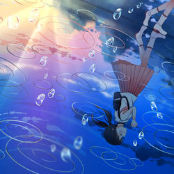 This is a pixiv picture whose title is 100%の晴れ女.