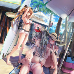 This is a pixiv picture whose title is ４０４、真夏のビーチ.