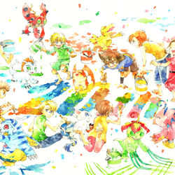 This is a pixiv picture whose title is 20th anniversary.