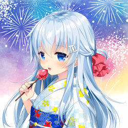 This is a pixiv picture whose title is 浴衣響ちゃん.