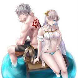 This is a pixiv picture whose title is カドアナ水着.