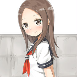 This is a pixiv picture whose title is 高木さんにからかわれながら登下校がしたい.