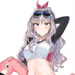 This is a pixiv picture whose title is 夏の彼女.