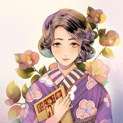 This is a pixiv picture whose title is 青鞜.