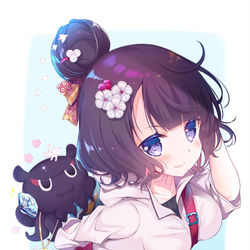 This is a pixiv picture whose title is 北斎父娘.