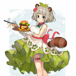 This is a pixiv picture whose title is 春衣装！ぽんぽこ.