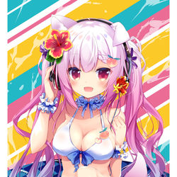 This is a pixiv picture whose title is なもちゃん水着で配信中！.