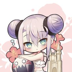 This is a pixiv picture whose title is 水着勇者と水着悪魔.