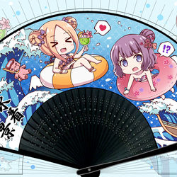 This is a pixiv picture whose title is アビーと北斎の扇子！.
