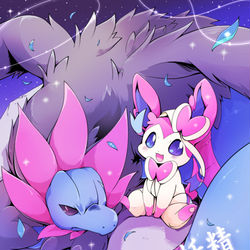 This is a pixiv picture whose title is 森の怪物と小さな妖精.