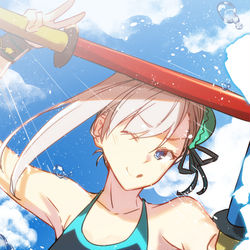 This is a pixiv picture whose title is 新免武蔵守競泳水着玄信.