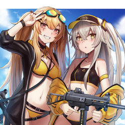 This is a pixiv picture whose title is 水着UMP姉妹💦.
