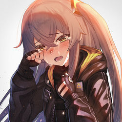 This is a pixiv picture whose title is 「泣かないで...」.