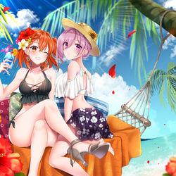 This is a pixiv picture whose title is ぐだマシュサマー！！.