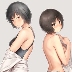 This is a pixiv picture whose title is 七咲と美也のおしり.